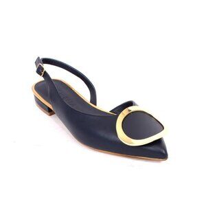 Shana 168 Black Leather Pumps Slingback Shoes